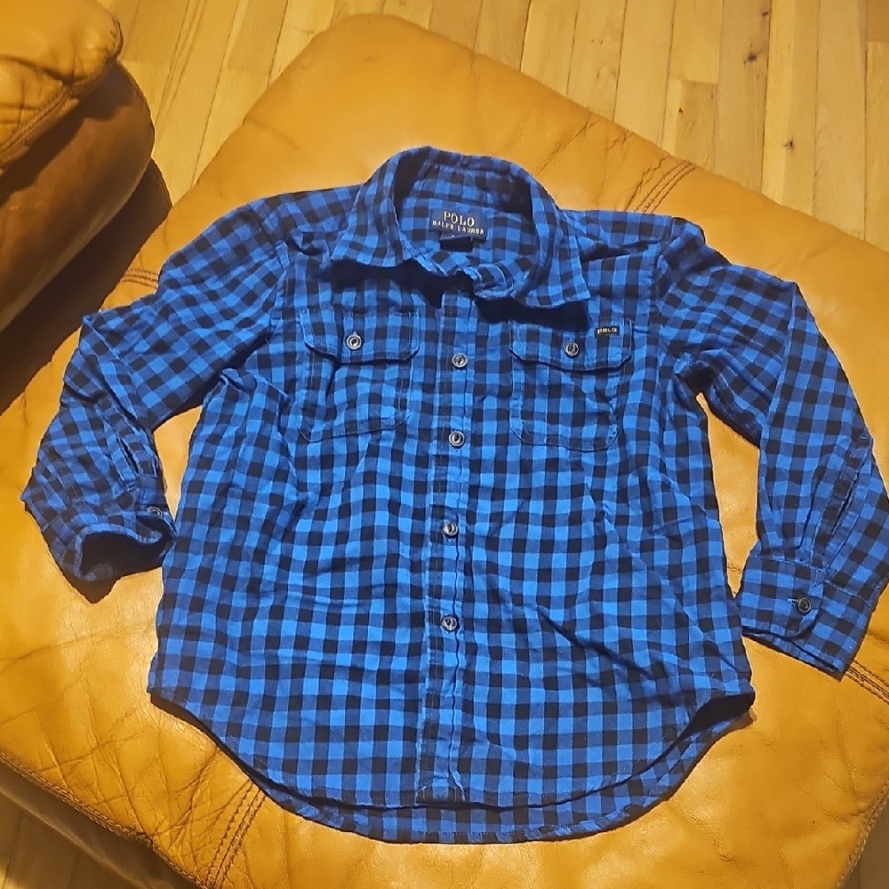 Polo Ralph Lauren-Size 4-Kids Boys-Blue Checkered‎ Shirt